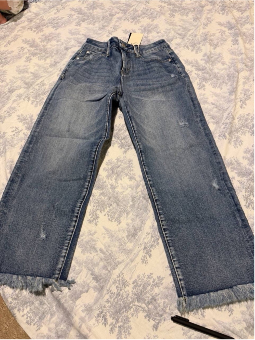 Flamingals Mid Rise Straight Leg Cropped Jeans S